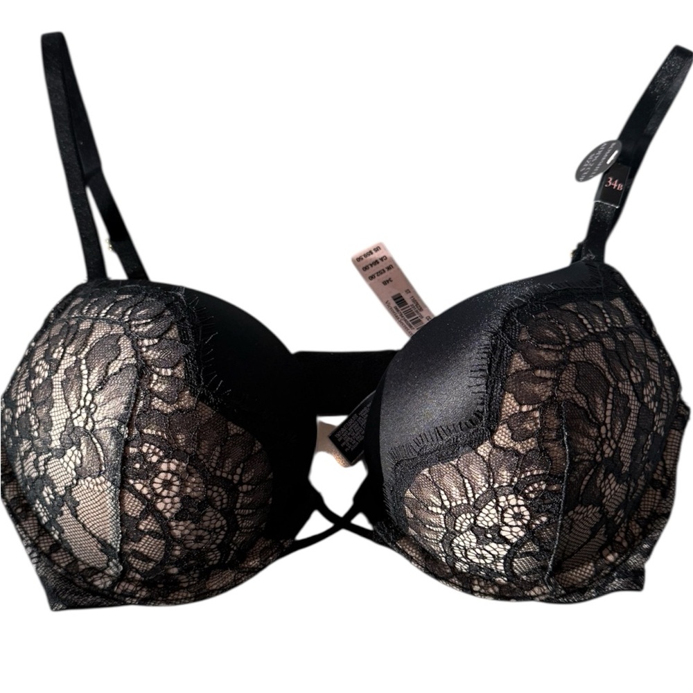 Victoria’s Secret Black Lace Bombshell Bra Limited Edition Push Up